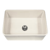 Houzer 30" Fireclay Farmhouse Apron Front Single Bowl Kitchen Sink, Biscuit, PTS-4100 BQ - The Sink Boutique