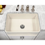 Houzer 30" Fireclay Farmhouse Apron Front Single Bowl Kitchen Sink, Biscuit, PTS-4100 BQ - The Sink Boutique
