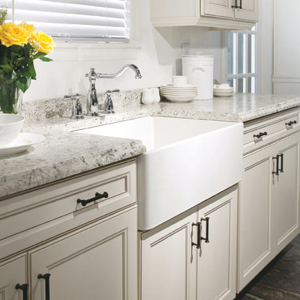 Houzer 30" Fireclay Farmhouse Apron Front Single Bowl Kitchen Sink, White, PTS-4100 WH - The Sink Boutique