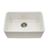 Houzer 23" Fireclay Undermount Single Bowl Kitchen Sink, Biscuit, Platus Series, PTU-2400 BQ