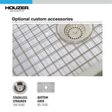 Houzer 23" Fireclay Undermount Single Bowl Kitchen Sink, White, Platus Series, PTU-2400 WH - The Sink Boutique