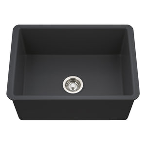 Alternate Image for Houzer Platus 18" Undermount Fireclay Kitchen Sink, Black, PTU-2800 BL