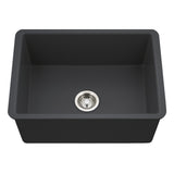 Houzer Platus 18" Undermount Fireclay Kitchen Sink, Black, PTU-2800 BL