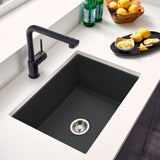 Houzer Platus 18" Undermount Fireclay Kitchen Sink, Black, PTU-2800 BL