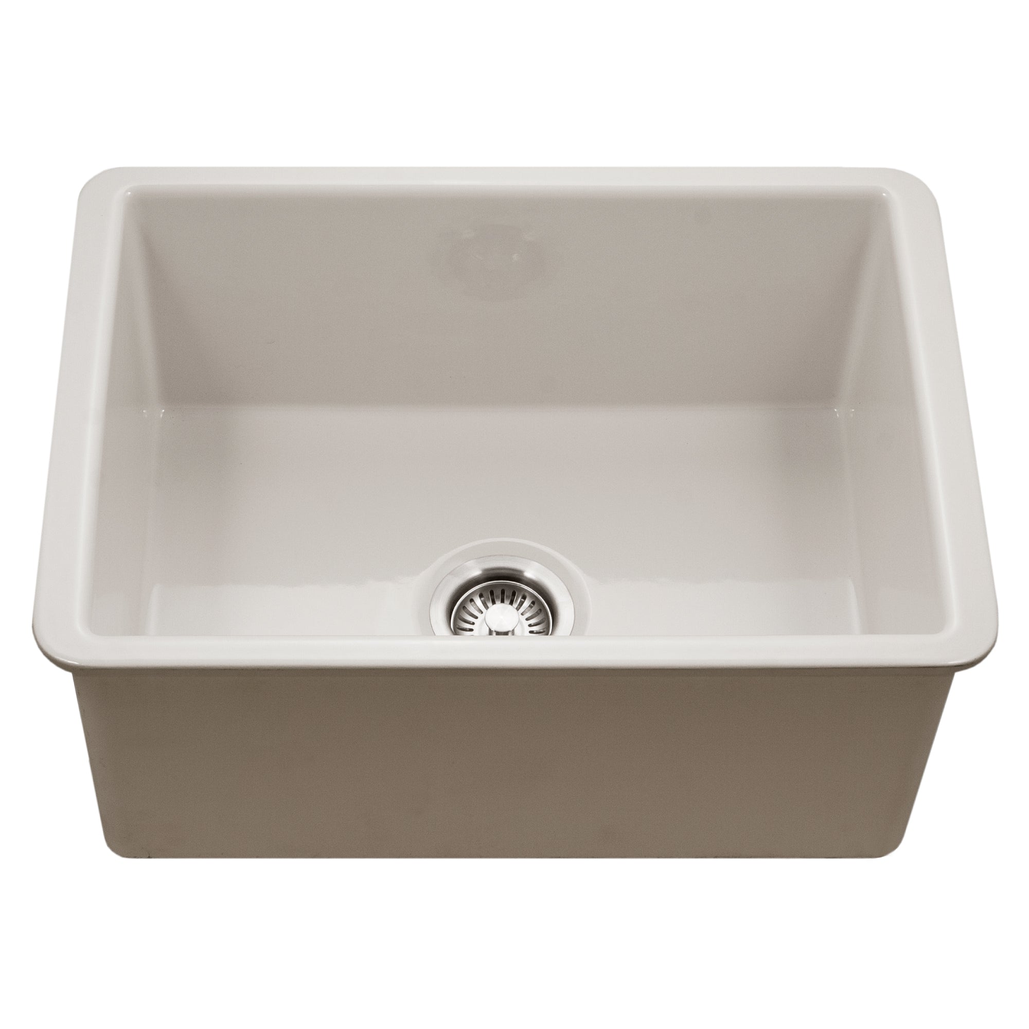 Houzer Platus 18" Undermount Fireclay Kitchen Sink, Biscuit, PTU-2800 BQ