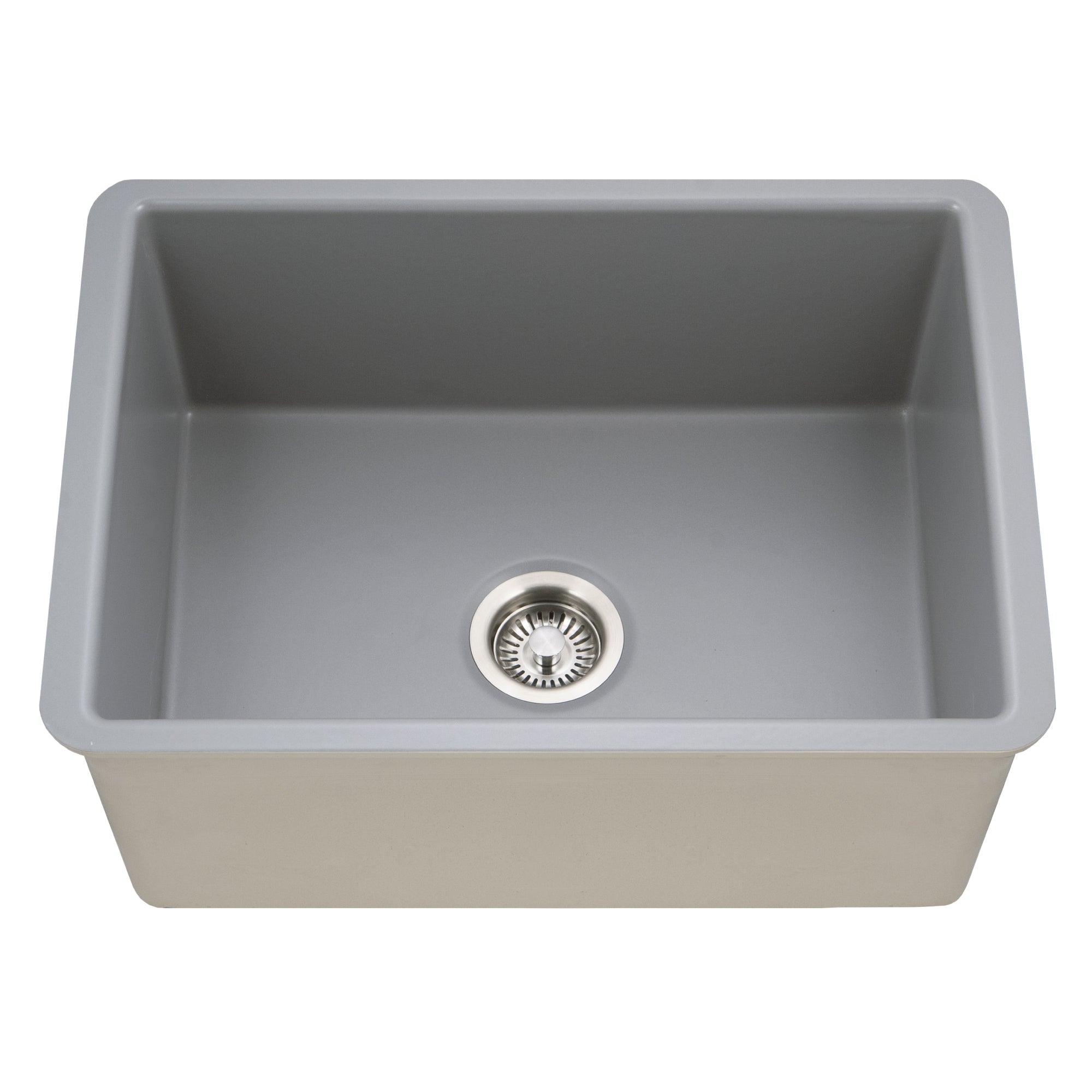 Houzer Platus 18" Undermount Fireclay Kitchen Sink, Gray, PTU-2800 GR