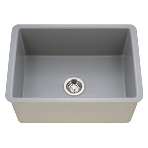 Alternate Image for Houzer Platus 18" Undermount Fireclay Kitchen Sink, Gray, PTU-2800 GR