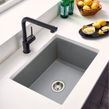 Houzer Platus 18" Undermount Fireclay Kitchen Sink, Gray, PTU-2800 GR