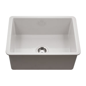Alternate Image for Houzer Platus 18" Undermount Fireclay Kitchen Sink, White, PTU-2800 WH