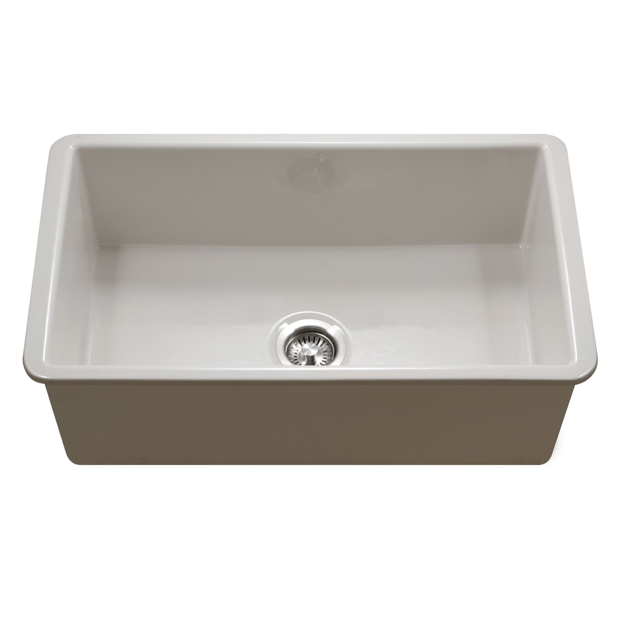Houzer Platus 18" Undermount Fireclay Kitchen Sink, Biscuit, PTU-3600 BQ