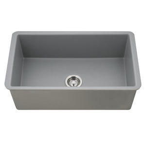 Alternate Image for Houzer Platus 18" Undermount Fireclay Kitchen Sink, Gray, PTU-3600 GR