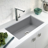 Houzer Platus 18" Undermount Fireclay Kitchen Sink, Gray, PTU-3600 GR