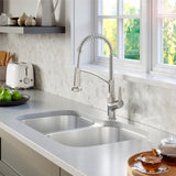 Karran Profile 32" Undermount Stainless Steel Kitchen Sink with Accessories, 40/60 Double Bowl, 18 Gauge, PU23L-PK1