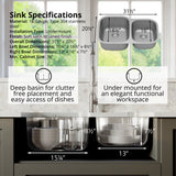 Karran Profile 32" Undermount Stainless Steel Kitchen Sink with Accessories, 60/40 Double Bowl, 18 Gauge, PU23R-PK1