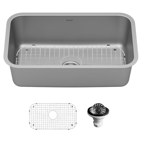 Karran Profile 30" Undermount Stainless Steel Kitchen Sink with Accessories, 16 Gauge, PU55-PK1