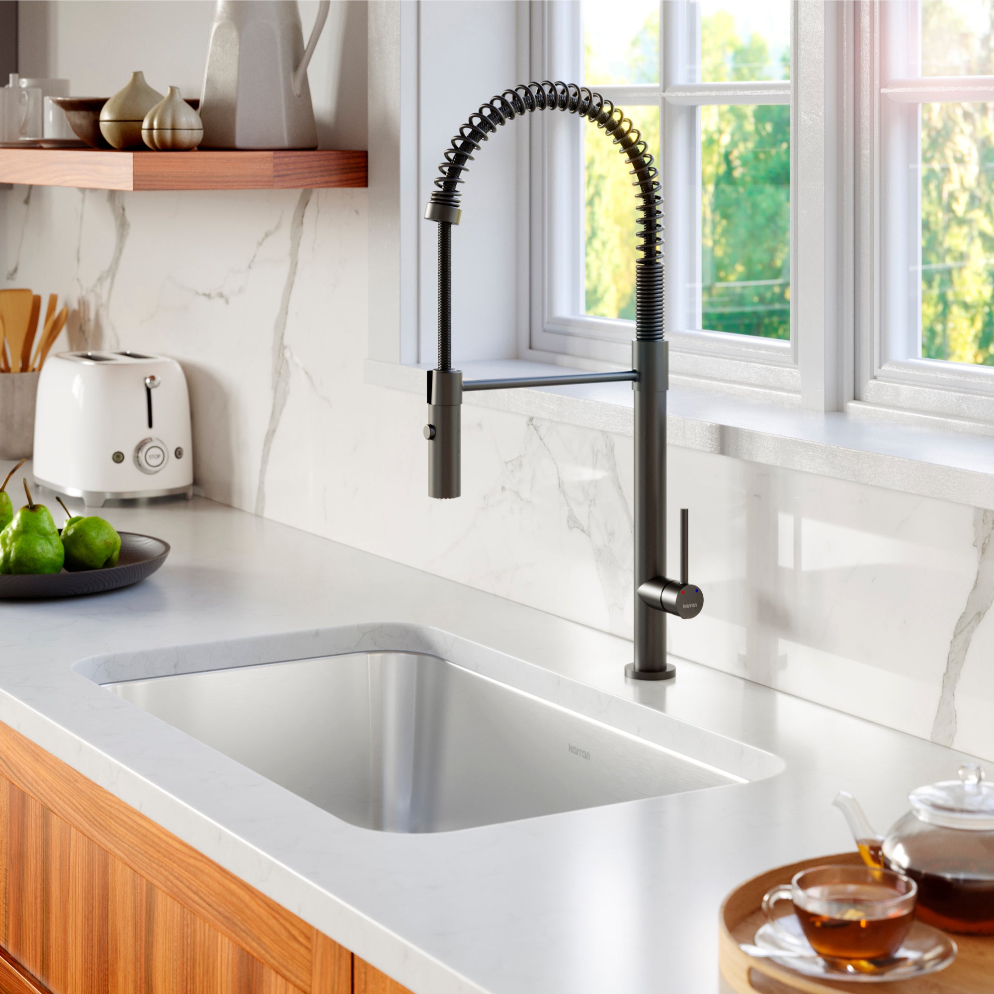 Karran Profile 30" Undermount Stainless Steel Kitchen Sink with Accessories, 16 Gauge, PU55-PK1