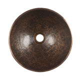 Premier Copper Products 13" Round Copper Bathroom Sink, Oil Rubbed Bronze, PV13RDB - The Sink Boutique