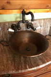 Premier Copper Products 21" Round Copper Bathroom Sink, Oil Rubbed Bronze, PVMPDB - The Sink Boutique
