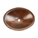 Premier Copper Products 20" Oval Copper Bathroom Sink, Oil Rubbed Bronze, PVOVAL20 - The Sink Boutique