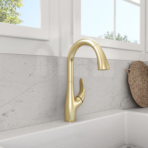 Alternate Image for BOCCHI Pagano 1.75 GPM Brass Kitchen Faucet, Transitional, Brushed Gold, 2024 0001 BG