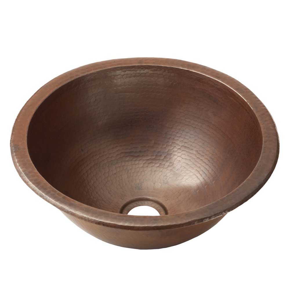 Native Trails Paloma 14" Round Copper Bathroom Sink, Antique Copper, CPS259