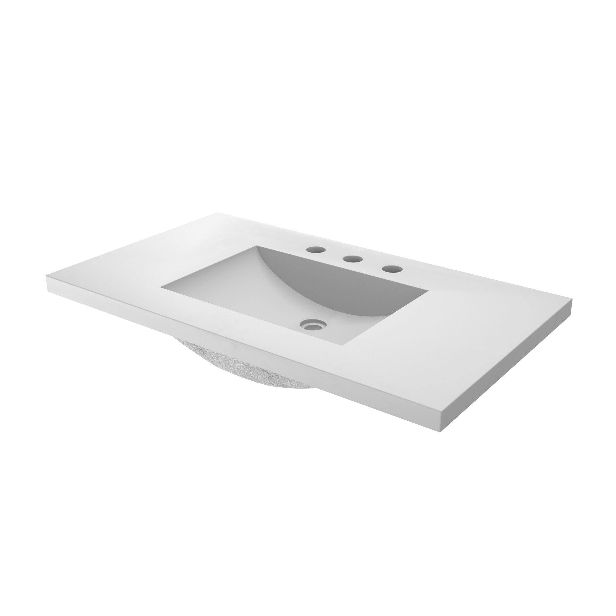 Native Trails 36" NativeStone Palomar Vanity Top with Integral Sink in Pearl - 8" Widespread Cutout, NSVNT36-P