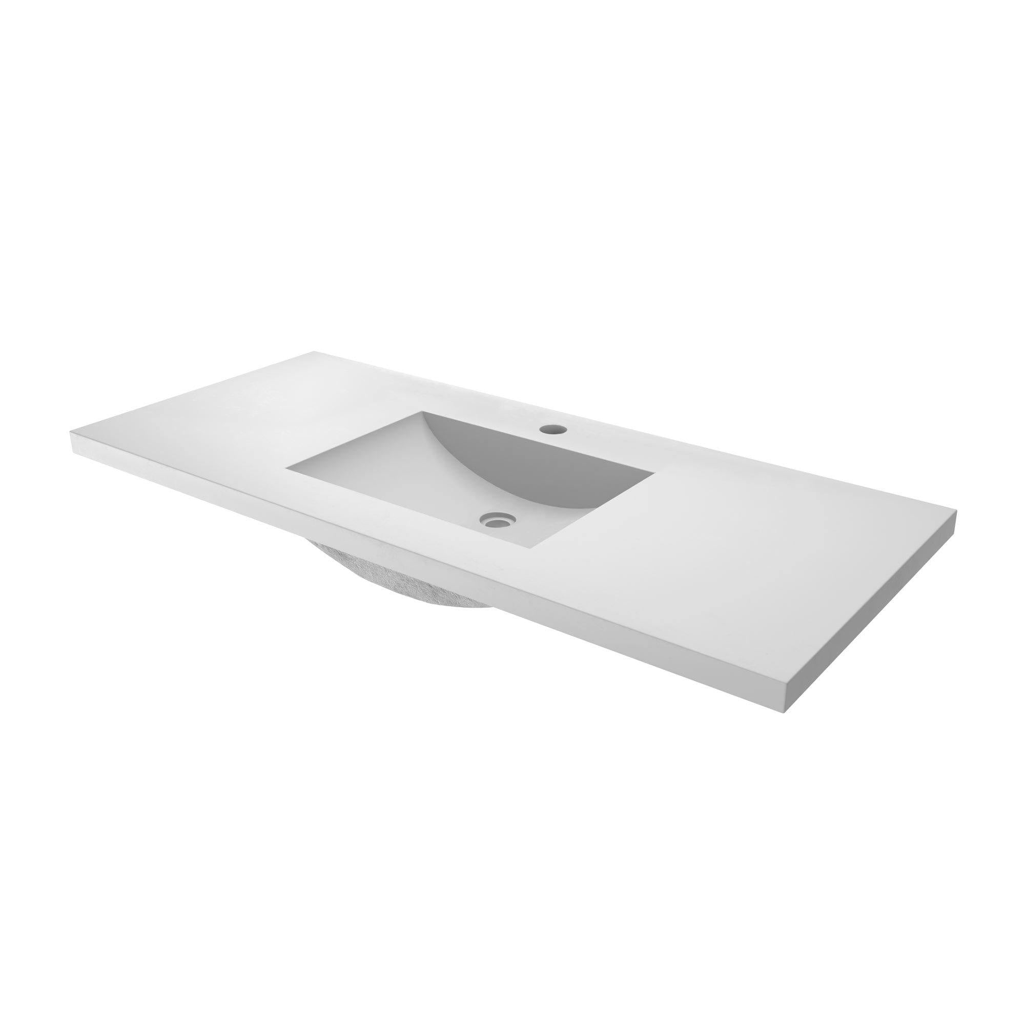 Native Trails 48" NativeStone Palomar Vanity Top with Integral Sink in Pearl - Single Faucet Cutout, NSVNT48-P1