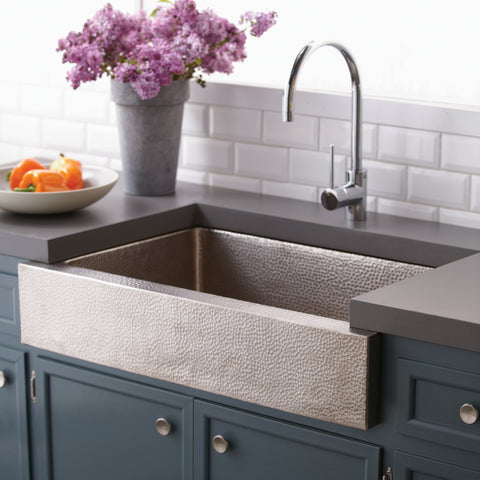 Native Trails Paragon 33" Nickel Farmhouse Sink, Brushed Nickel, CPK591