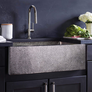 Alternate Image for Native Trails Pinnacle 33" Copper Farmhouse Sink, Polished Nickel, CPK892