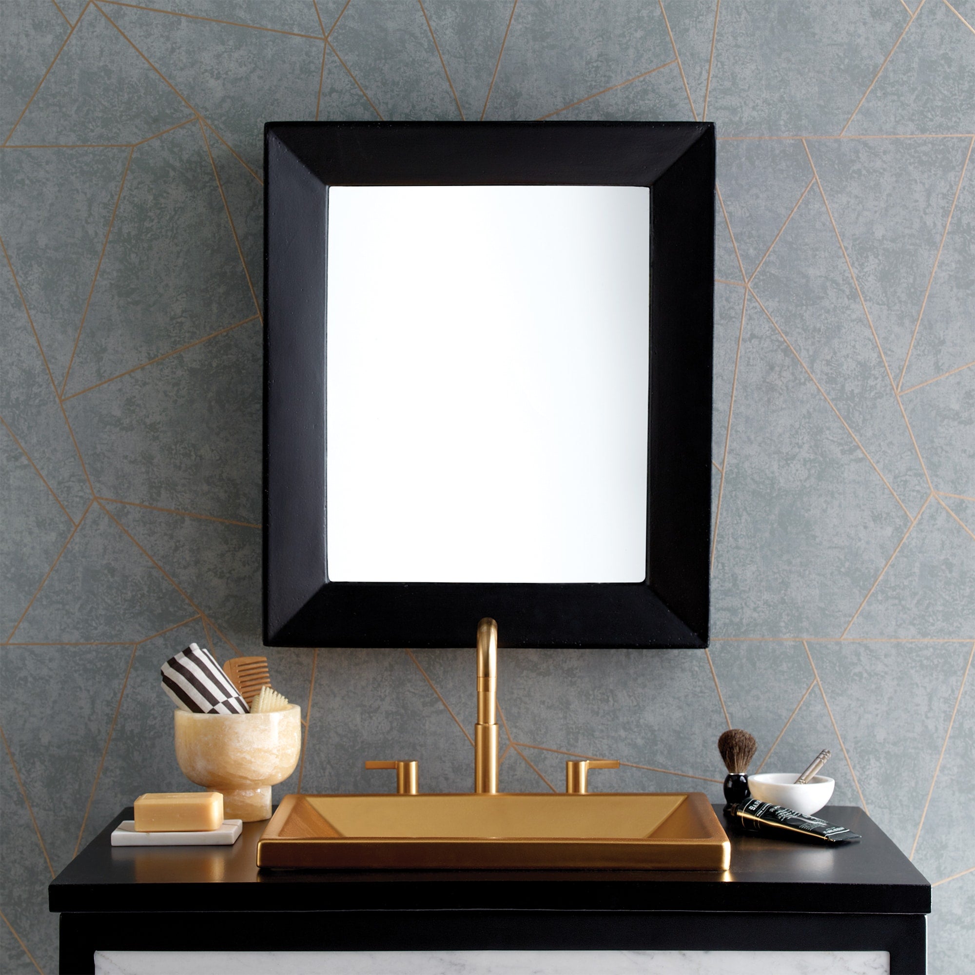 Native Trails Portola Small 22" x 26" Mirror in Charcoal, NativeStone Concrete, NSMR2622-C