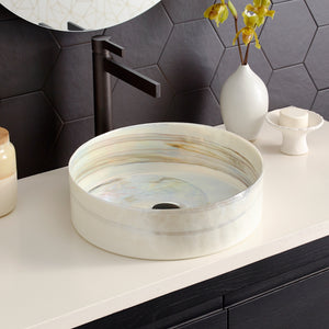 Alternate Image for Native Trails Murano 16" Round Glass Bathroom Sink, Abalone, MG1616-AE