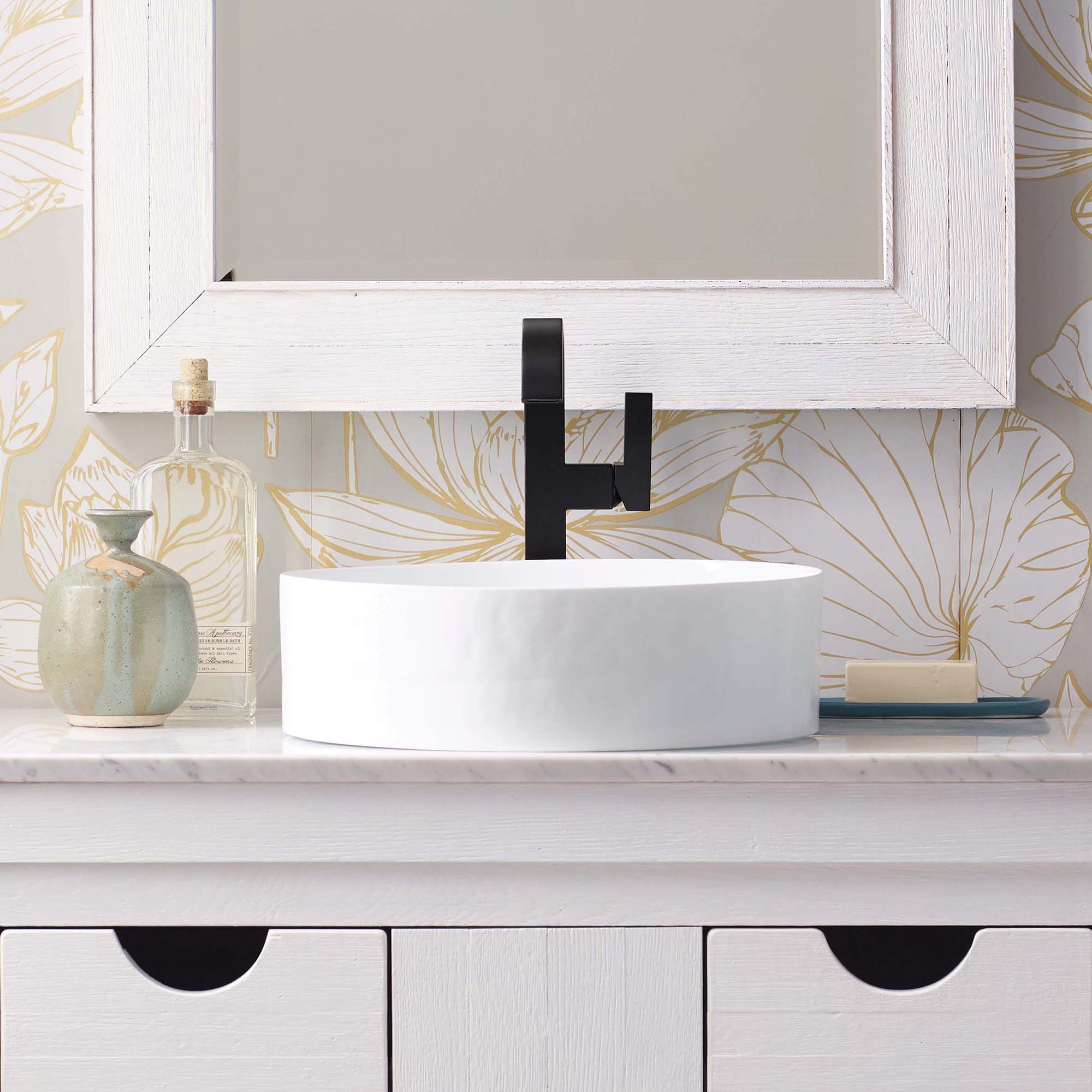 Native Trails Murano 16" Round Glass Bathroom Sink, Bianco, MG1616-BO