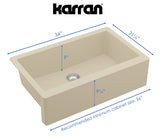 Karran 34" Quartz Composite Farmhouse Sink, Bisque, QA-740-BI-PK1 - The Sink Boutique
