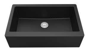 Alternate Image for Karran 34" Quartz Composite Farmhouse Sink, Black, QA-740-BL
