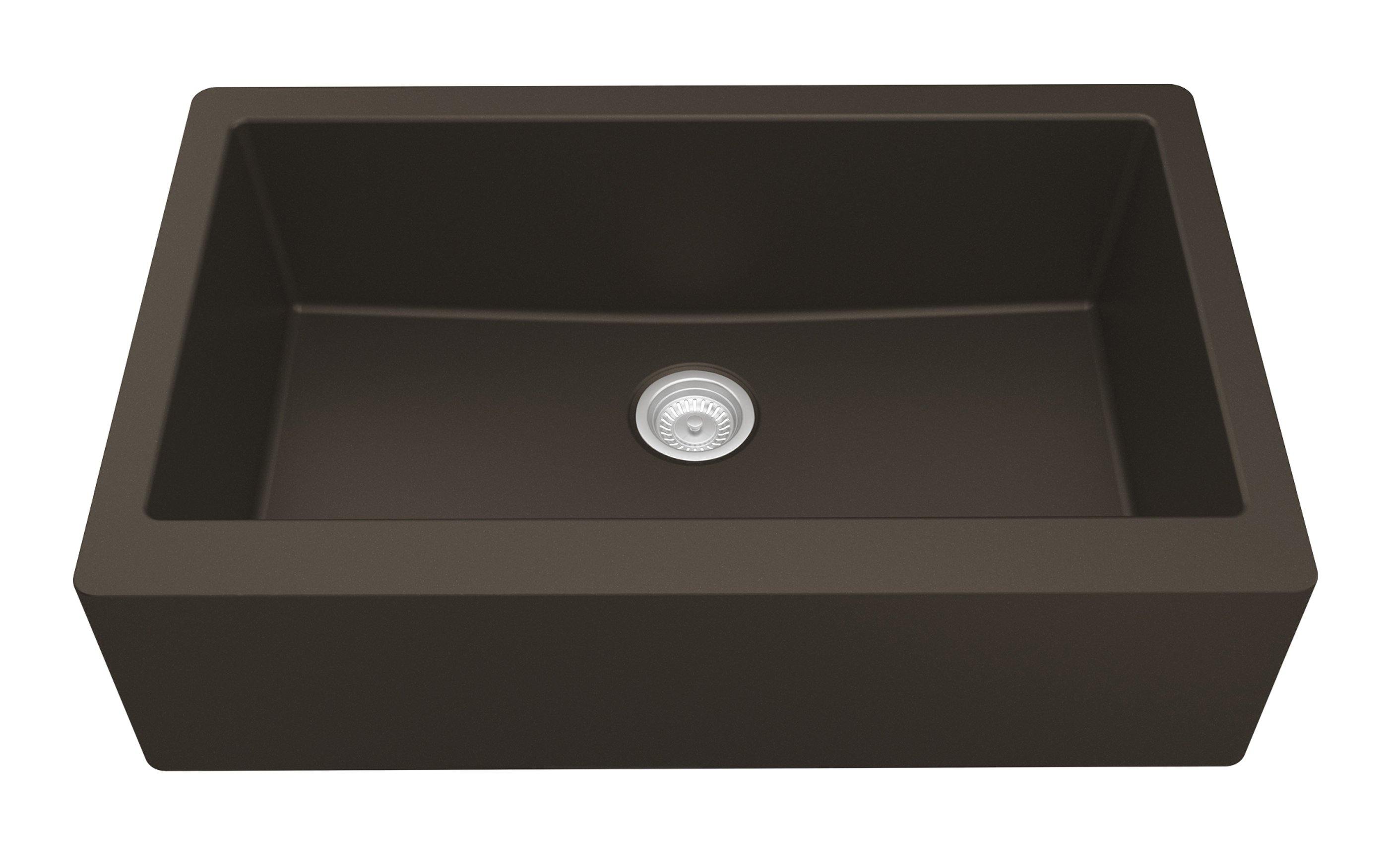 Karran 34" Quartz Composite Farmhouse Sink, Brown, QA-740-BR