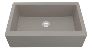 Alternate Image for Karran 34" Quartz Composite Farmhouse Sink, Concrete, QA-740-CN