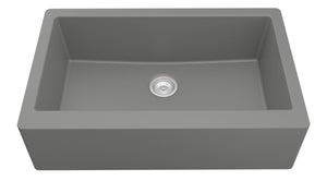 Alternate Image for Karran 34" Quartz Composite Farmhouse Sink, Grey, QA-740-GR