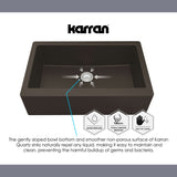 Karran 34" Quartz Composite Farmhouse Sink, Black, QA-740-BL-PK1