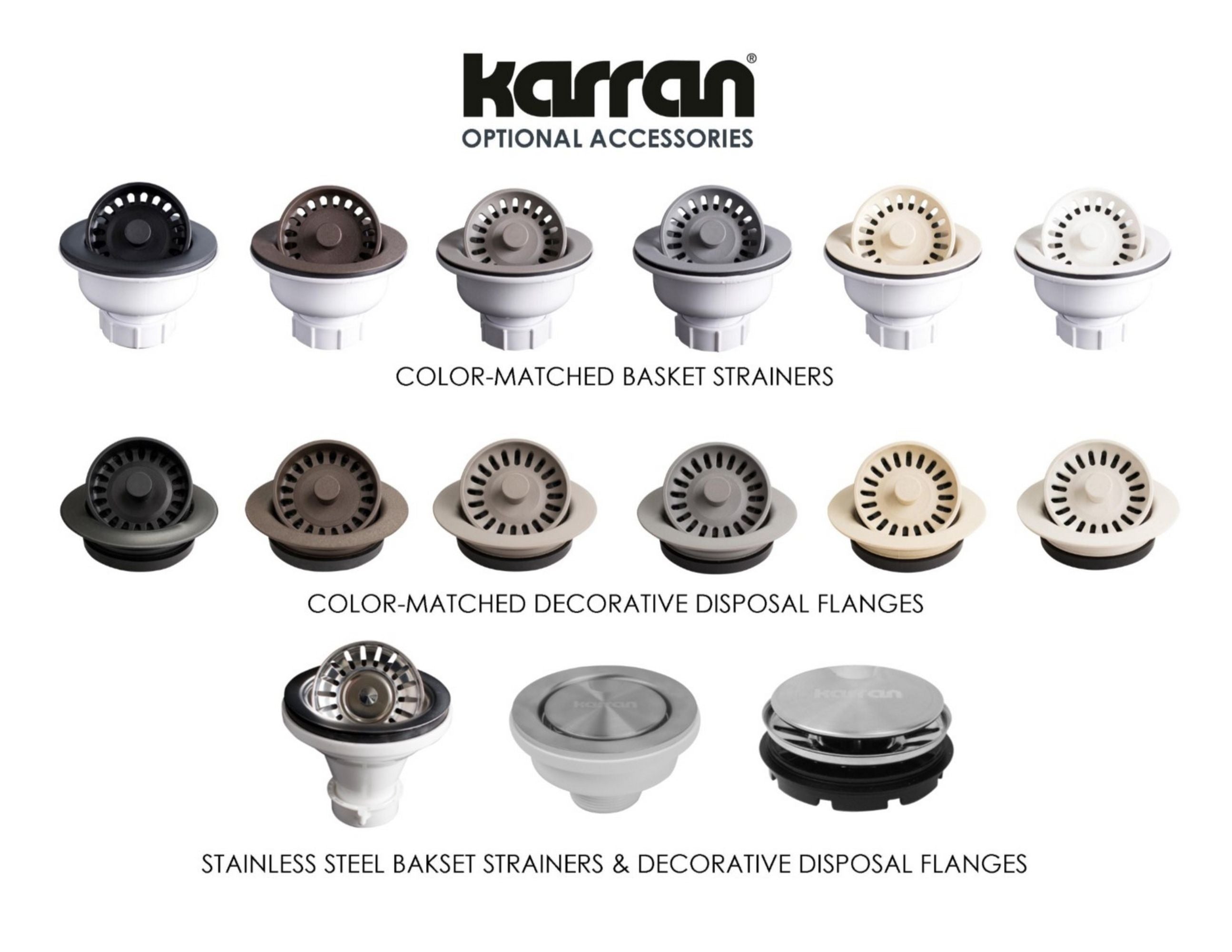 Karran L-1 3-1/2 in. Kitchen Sink Basket Strainer in Stainless Steel