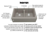 Karran 34" Quartz Composite Farmhouse Sink, 50/50 Double Bowl, Concrete, QA-750-CN - The Sink Boutique