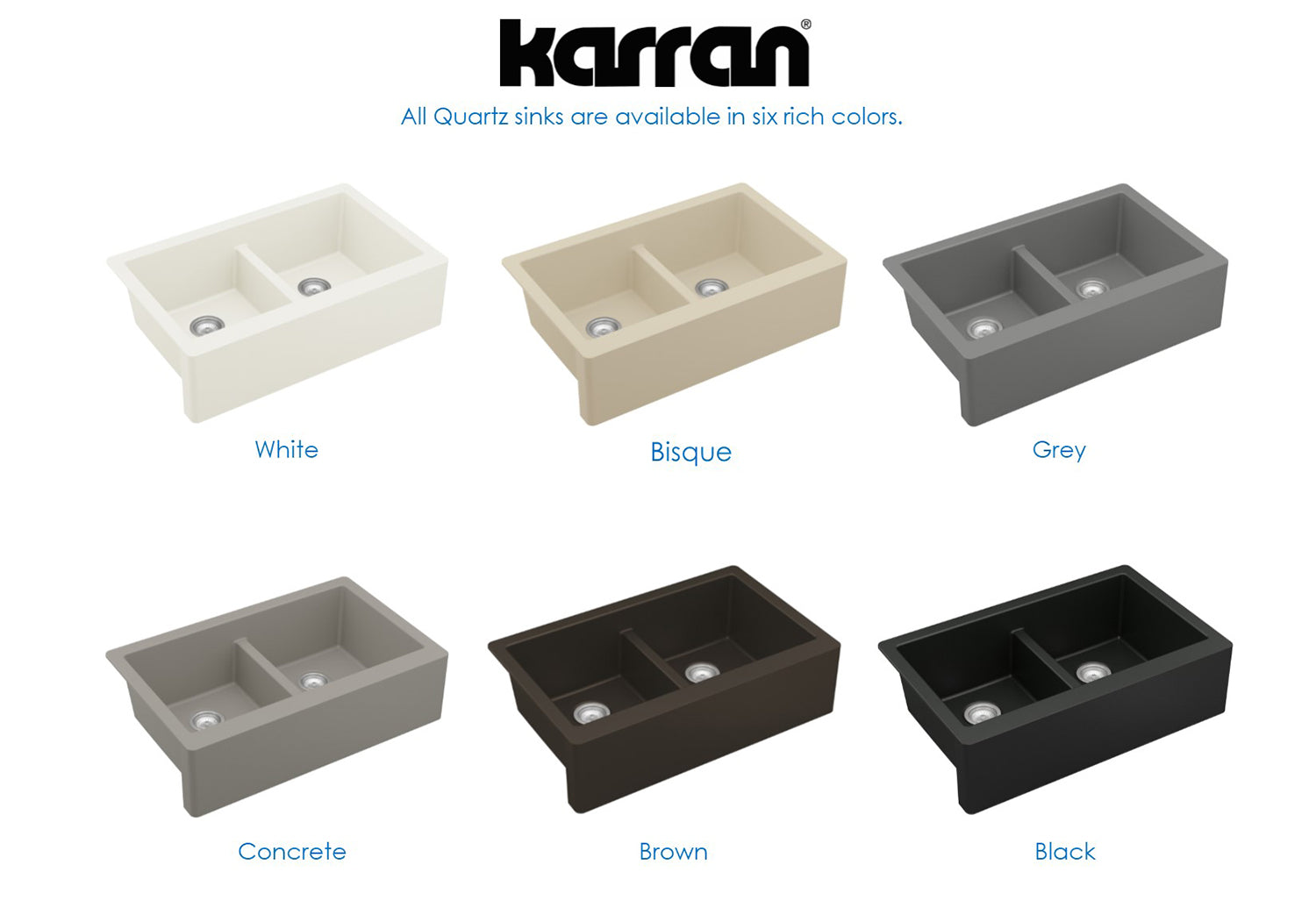Karran 34" Quartz Composite Farmhouse Sink, 50/50 Double Bowl, Bisque, QA-750-BI-PK1