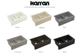 Karran 34" Quartz Composite Farmhouse Sink, 50/50 Double Bowl, White, QA-750-WH-PK1