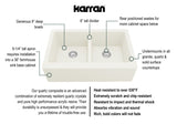 Karran 34" Quartz Composite Farmhouse Sink, 50/50 Double Bowl, White, QA-750-WH-PK1