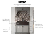 Karran 34" Quartz Composite Farmhouse Sink, 50/50 Double Bowl, Concrete, QA-750-CN - The Sink Boutique
