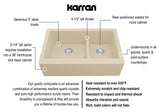 Karran 34" Quartz Composite Farmhouse Sink, 60/40 Double Bowl, Bisque, QA-760-BI