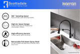 Karran 34" Quartz Composite Farmhouse Sink with Matte Black Faucet and Accessories, White, QA740WH210MB