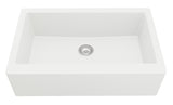 Karran 34" Quartz Composite Farmhouse Sink with Matte Black Faucet and Accessories, White, QA740WH210MB