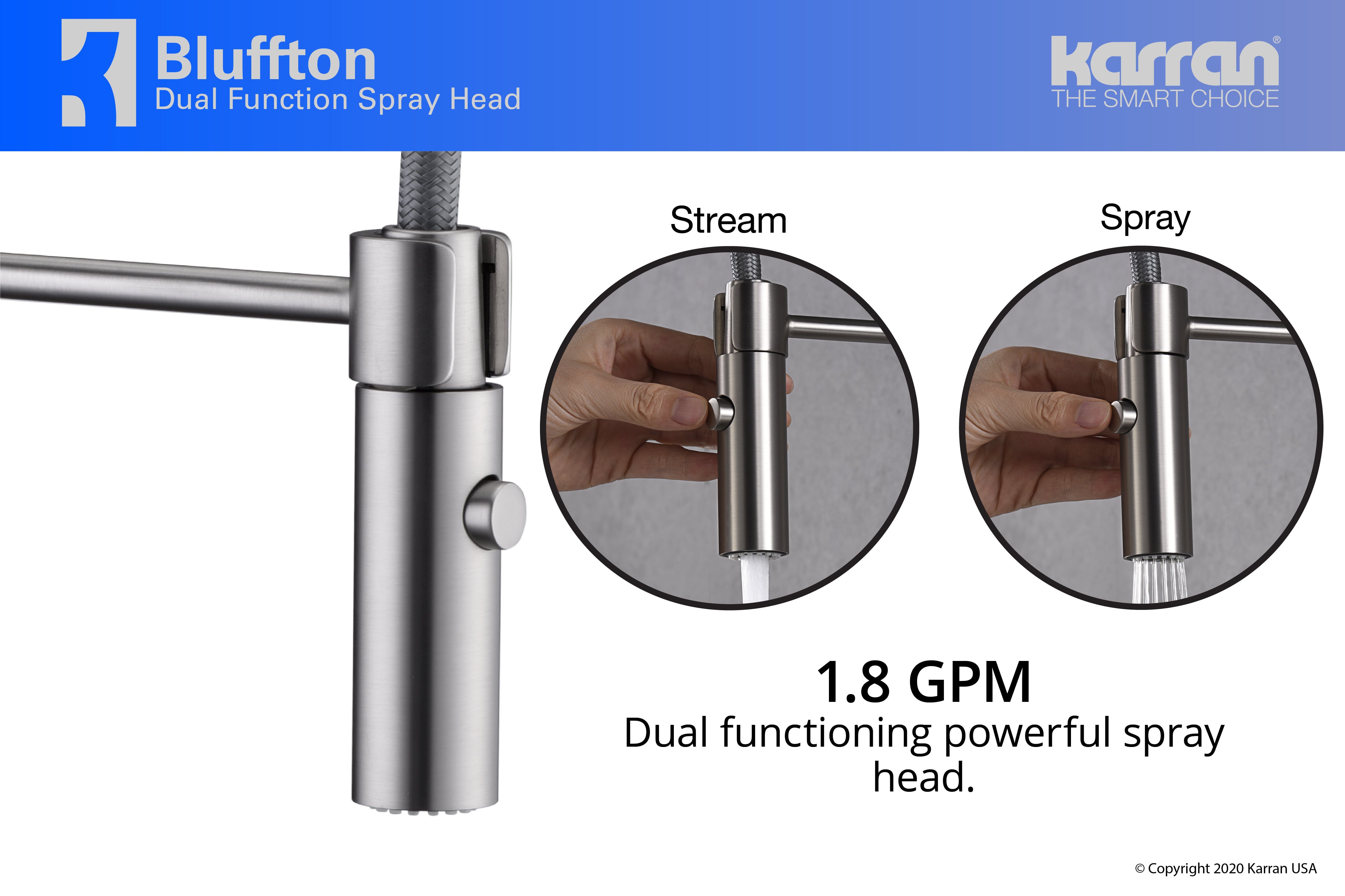Karran 34" Quartz Composite Farmhouse Sink with Stainless Steel Faucet and Accessories, White, QA740WH220SS
