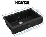 Karran 34" Quartz Retrofit Farmhouse Sink, Black, QAR-740-BL - The Sink Boutique
