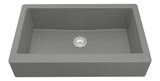 Karran 34" Quartz Composite Retrofit Farmhouse Sink, Grey, QAR-740-GR